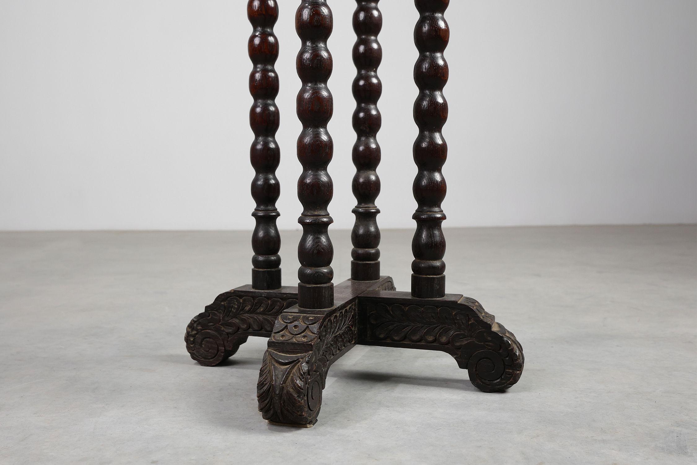 French octagonal Rustic Baroque Oak Side Table, circa 1850thumbnail